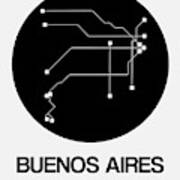 Buenos Aires Black Subway Map Art Print
