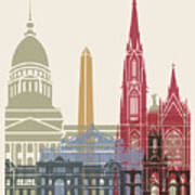 Buenos Aires Skyline Poster In Editable Art Print