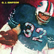 Buffalo Bills O.j. Simpson, 1974 Nfl Football Preview Issue Sports Illustrated Cover Art Print