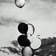 Bunch Of Balloons In Sky,  One Floating Art Print