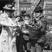 Buying Easter Flowers In Union Square, New York Art Print