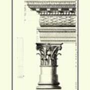 B&w Column And Cornice Iii Art Print