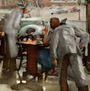 Cafe - Table For One 1941 Art Print