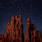 Camel Butte Under The Night Sky Art Print