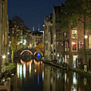 Canal Night Scene Art Print