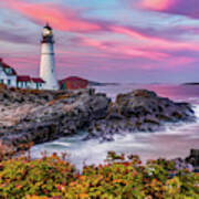 Cape Elizabeth Lighthouse - Portland Head Light In Maine Art Print