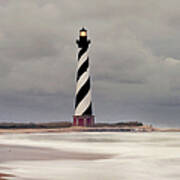 Cape Hatteras Lighthouse In Storm Art Print
