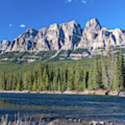 Castle Cliffs From The Bow River Art Print