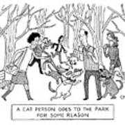 Cat Person In The Park Art Print