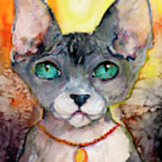 Cat Portrait My Name Is Adorable Art Print