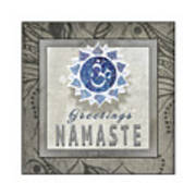 Chakras Yoga Tile Namaste V3 Art Print