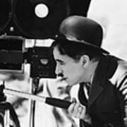 Charlie Chaplin Behind Movie Camera Art Print