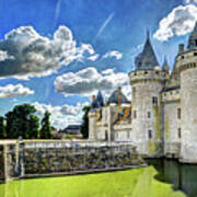 Chateau De Sully Sur Loire Against The Sun - Vintage Version Art Print
