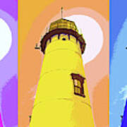 Chatham Lighthouse Abstract Triptych 300 Art Print