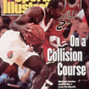 Chicago Bulls Michael Jordan And Portland Trail Blazers Sports Illustrated Cover Art Print