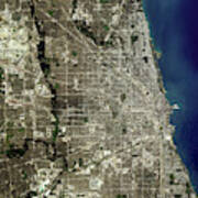 Chicago From Space Art Print