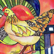 Chicken Red Art Print