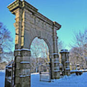 Chorley. Gates In The Snow Art Print