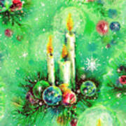 Christmas Candle Pattern Art Print