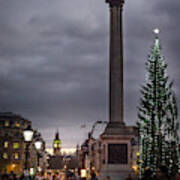 Christmas In Trafalgar Square, London Art Print