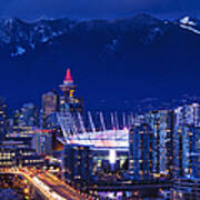City View With Bc Place Stadium Art Print