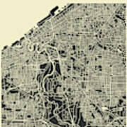 Cleveland Map 3 Art Print