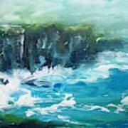 Painting Of Cliffs Of Moher Clare  Ireland Www.pixi-art.com Art Print