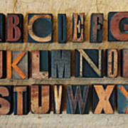 Close Up Of Alphabet On Letterpress Art Print