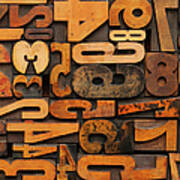 Close Up Of Letterpress With Numbers Art Print