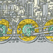 Closeup Of Train Wheels Art Print