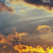 Clouds At Sunset Panorama Art Print