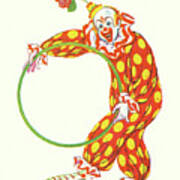 Clown Holding A Hoop Art Print