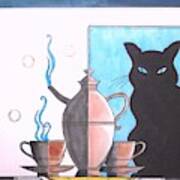Coffee Cat Art Print