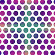 Colorful Dots Pattern - Polka Dots - Pattern Design 4 - Violet, Purple, Indigo Art Print