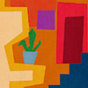 Colorful Geometric House 1- Art By Linda Woods Art Print