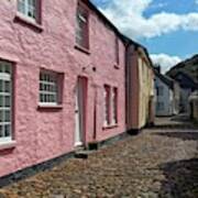 Cottages And Cobbles At Boscastle, Cornwall Art Print