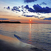 Crane Beach Sunset Ipswich Ma Blue Clouds Art Print