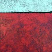 Crimson Earth Meets Pearl Sky Art Print