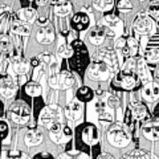 Crowd Of Funny Cartoon Characters Digital Art by Paiartist - Fine Art  America