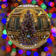 Crystal Christmas Tree - Wi State Capitol Christmas Tree Through Glass Globe Art Print