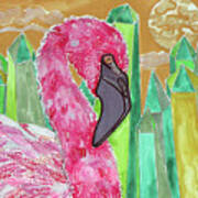 Crystal Flamingo Art Print