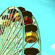 Cyan Ferris Wheel Art Print