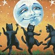 Dance Of The Black Cats Art Print