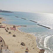 Day View Of Tel Aviv Promenade And Beach Art Print