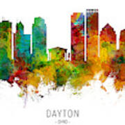 Dayton Ohio Skyline Panoramic Art Print