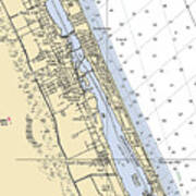 Daytona Beach  -florida Nautical Chart _v2 Art Print