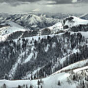 Deer Valley Bald Mountain Snowy Views Art Print
