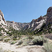 Desert Canyon With Sage Brush And Rocky Art Print