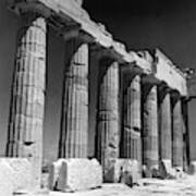 Detail Of The Colonnade Of The Parthenon, Acropolis, Athens Art Print