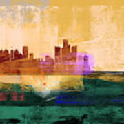 Detroit Abstract Skyline Ii Art Print